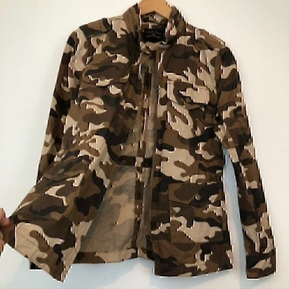 LOVE TREE JUNIORS Camouflage Camo Military Utility Fall 100% Cotton Jacket Small - Picture 6 of 8